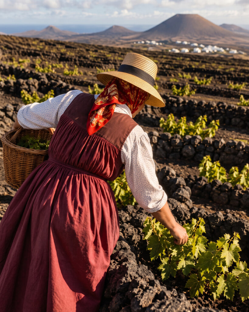 señora recolectando
